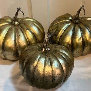 Gold Metallic Decorative Pumpkins
